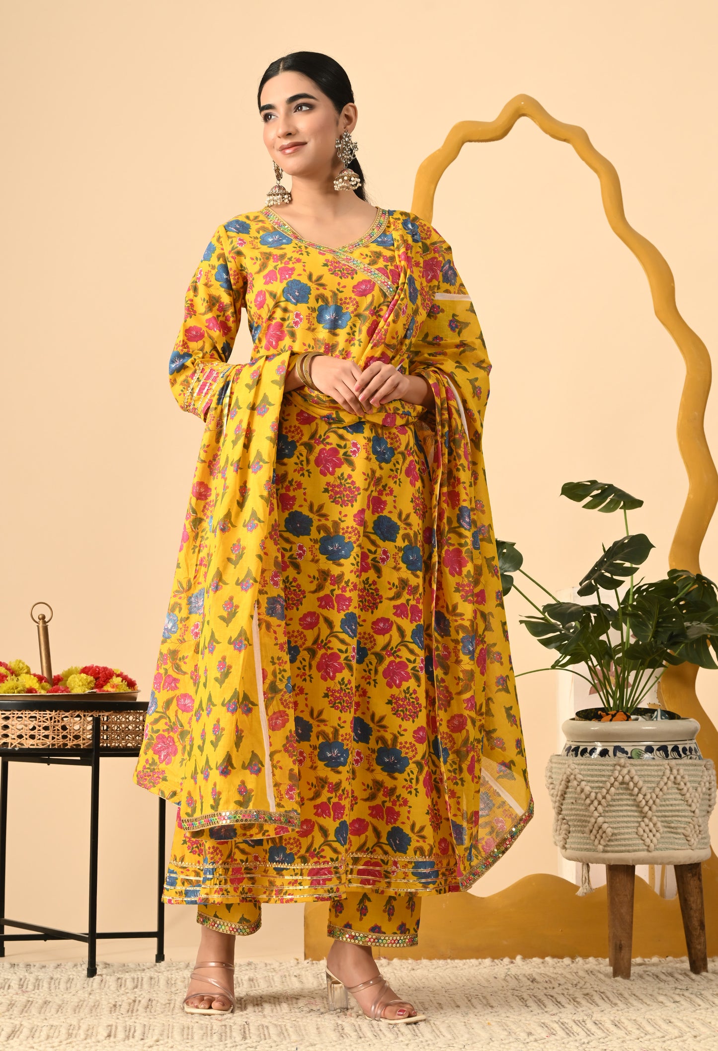 Women Printed Cotton Blend Party wear Set