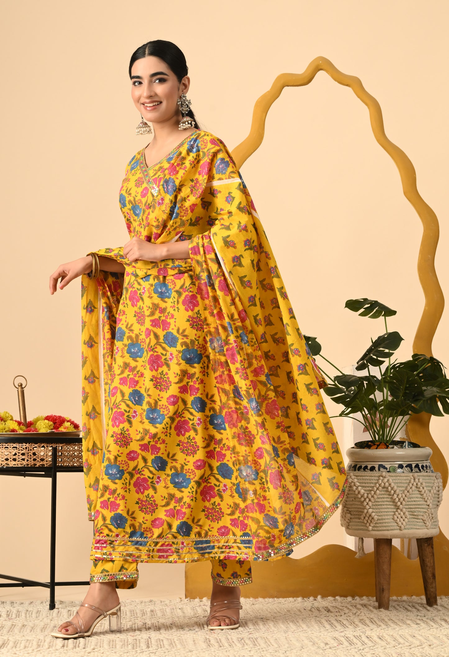 Women Printed Cotton Blend Party wear Set