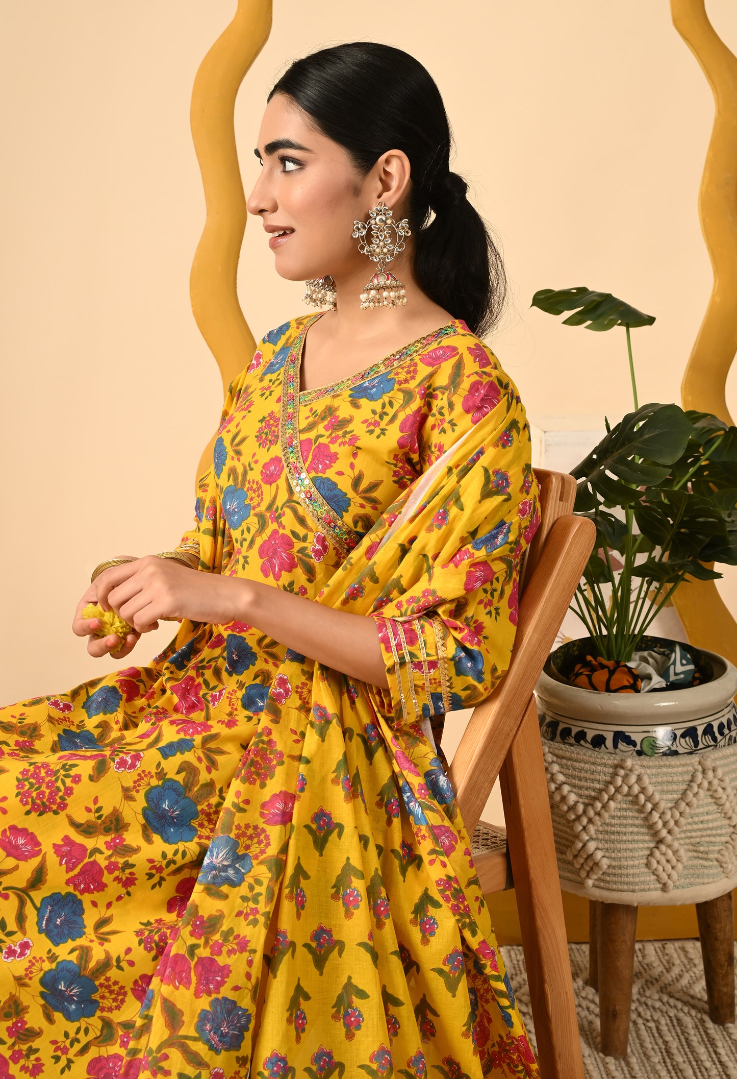 Women Printed Cotton Blend Party wear Set