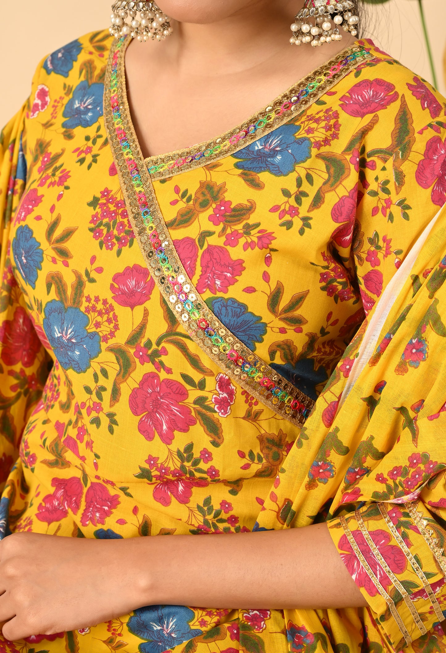 Women Printed Cotton Blend Party wear Set