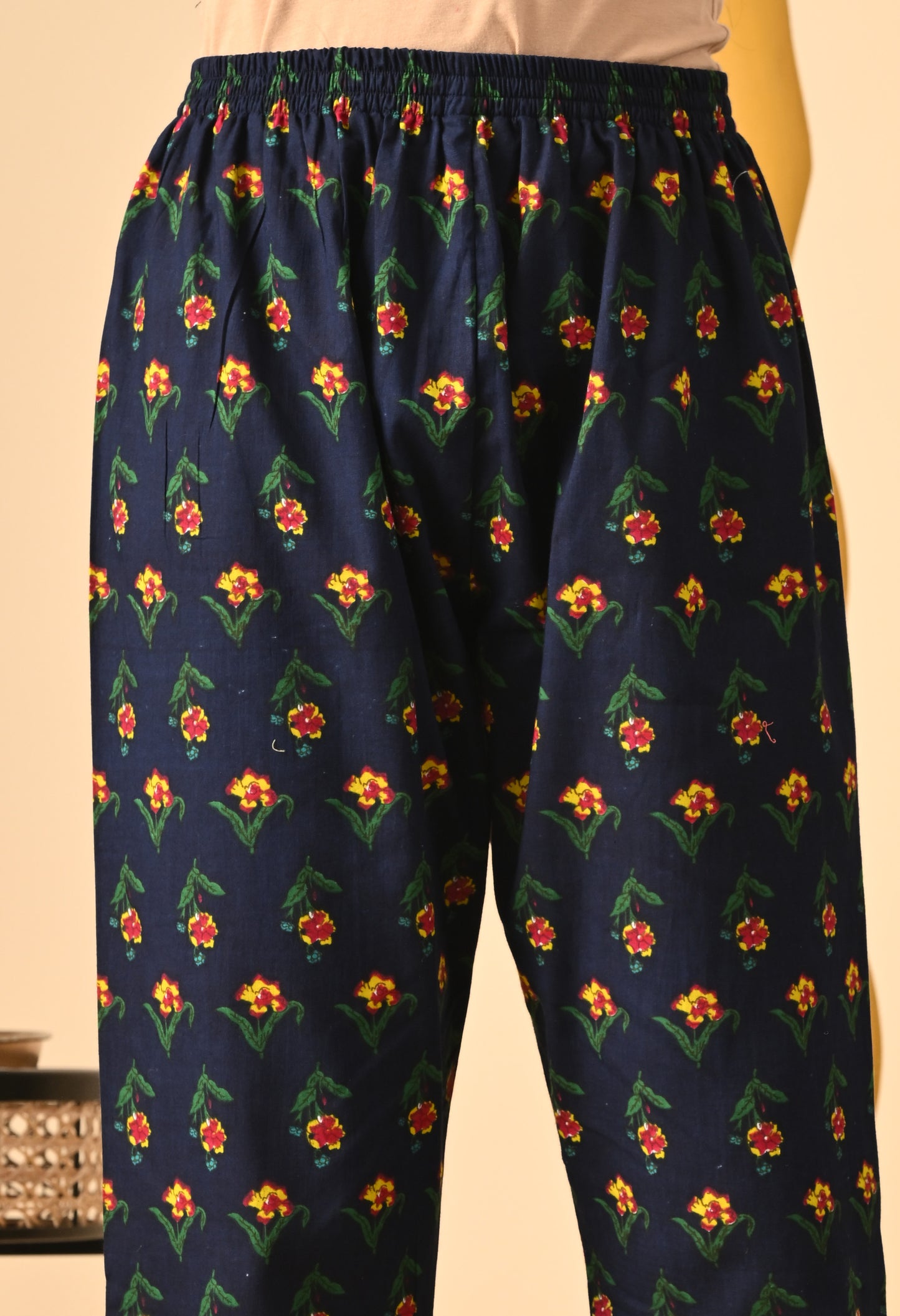 Women Printed Cotton Blend Party wear Set (NAVY)