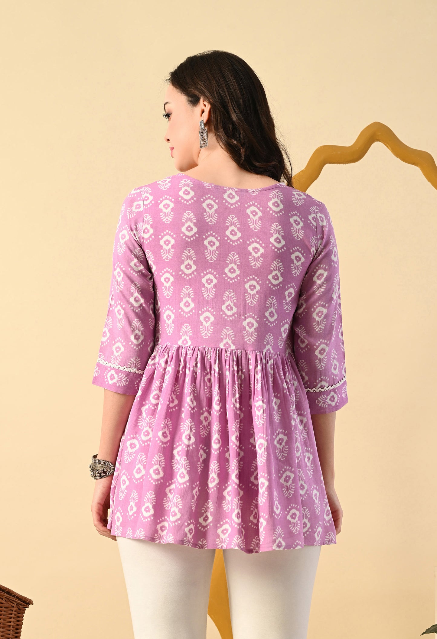 Women Printed Party wear Top (Pink)