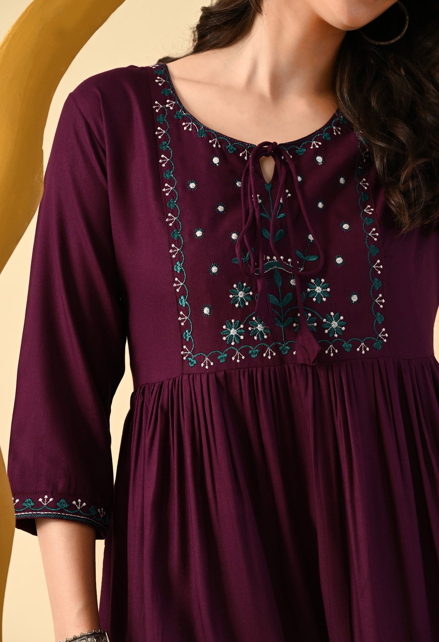 Women Printed Party wear Top (Maroon)