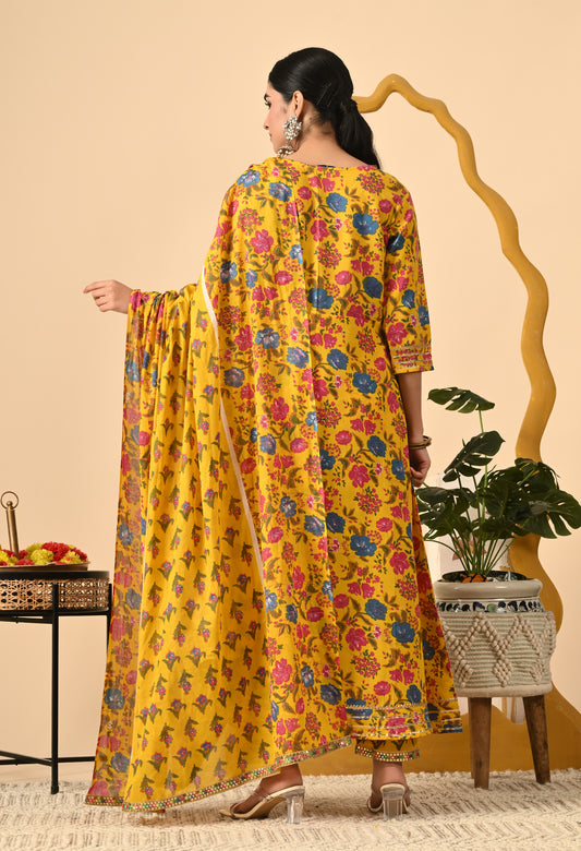 Women Printed Cotton Blend Party wear Set