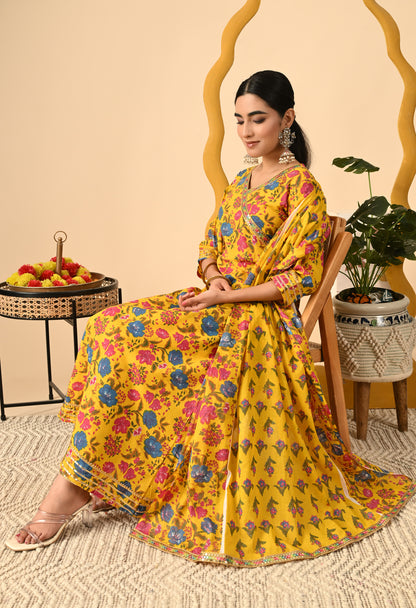 Women Printed Cotton Blend Party wear Set