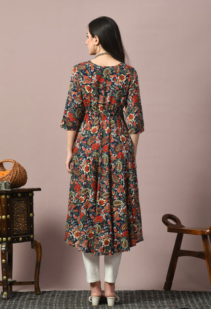 Women Cotton Printed Anarkali Kurta