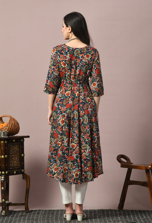 Women Cotton Printed Anarkali Kurta
