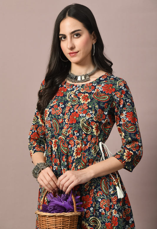 Women Cotton Printed Anarkali Kurta