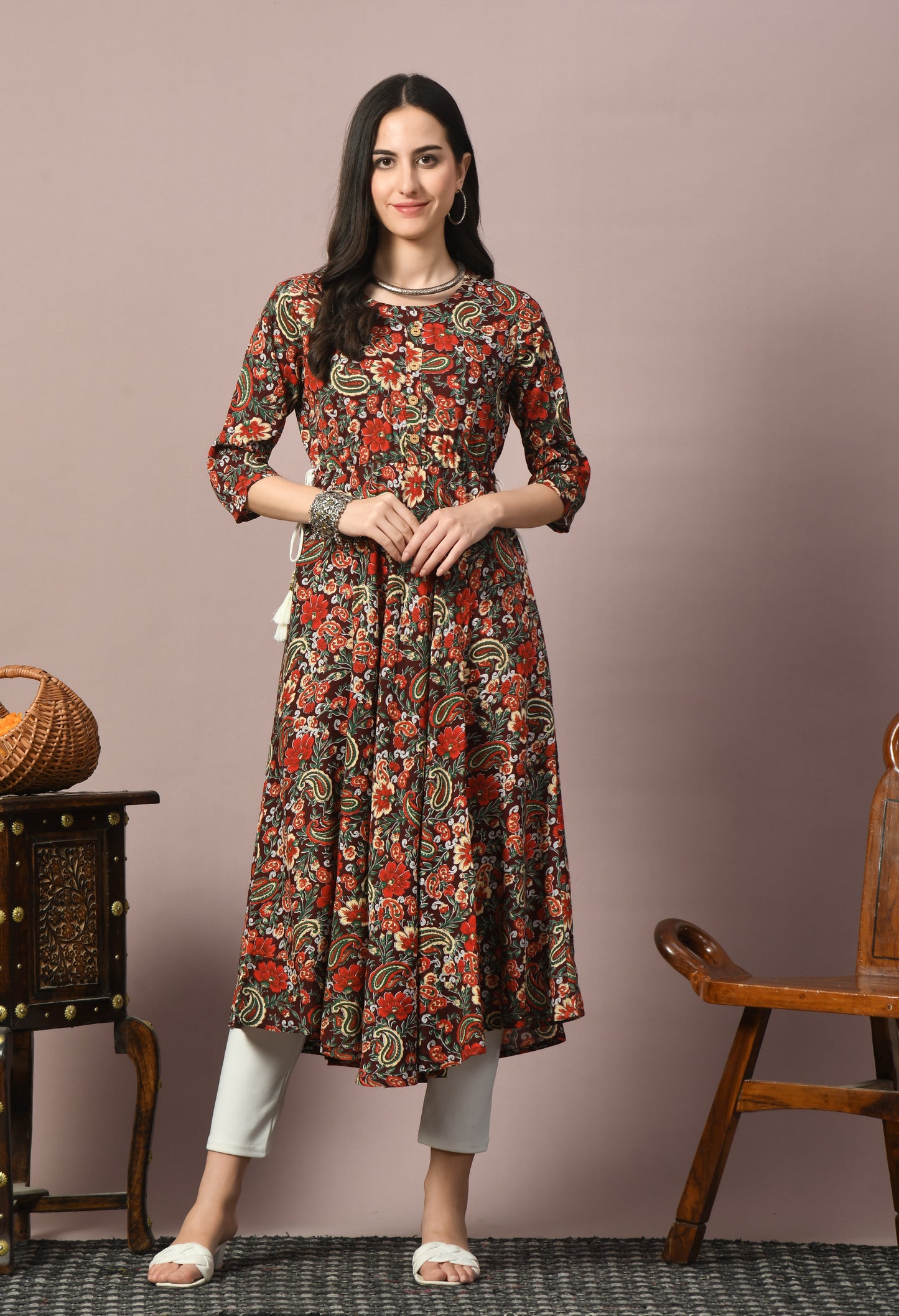 Women Cotton Printed Anarkali Kurta
