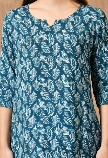 Women Printed Cotton Blend Kurta Pant Set